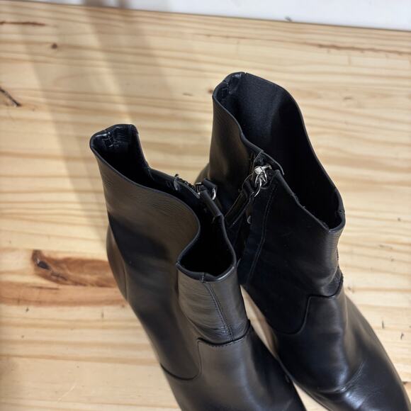 Asos Womens Size 8 Ankle Boots Black Patent Leather Heeled Side Zip Almond Toe - Picture 3 of 11